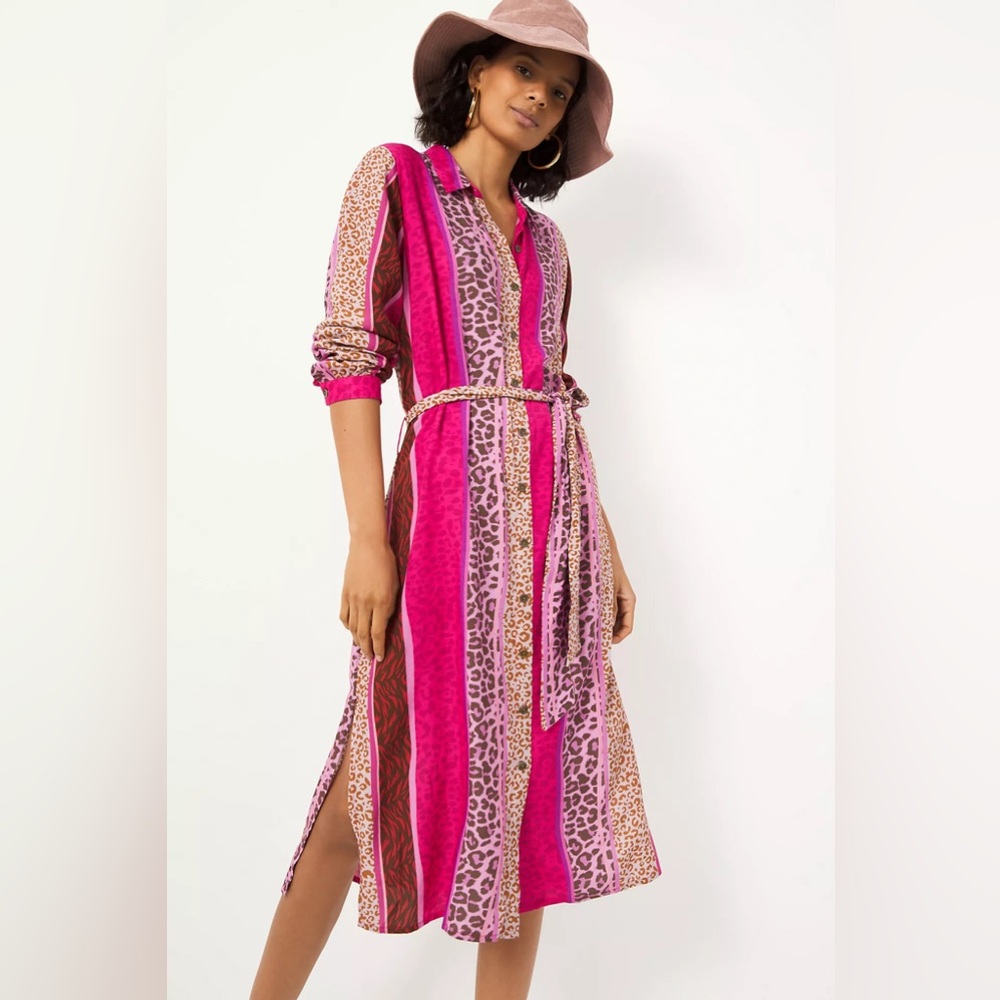 NWT Anthropologie Bl-nk Renela Midi Shirtdress, Size 10P
